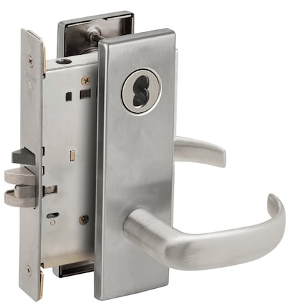 Schlage Grade 1 Storeroom Mortise Lock, SFIC Prep Less Core, 17 Lever, N Escutcheon, Satin Chrome Finish, Fi L9080B 17N 626